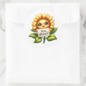 Sonnenblumen-Cutie-Aufkleber Runder Aufkleber (Tasche)