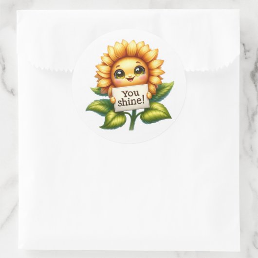 Sonnenblumen-Cutie-Aufkleber Runder Aufkleber (Tasche)