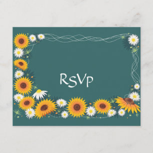 Sonnenblumen & Daisies Einladung RSVP Card