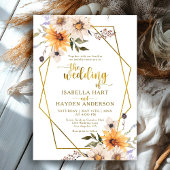 Sonnenblumen Daisies fallen florale Goldrahmen Hoc Einladung