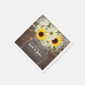 Sonnenblumen & Daisies Mason Jar Sparkle Rustikale Serviette (Ecke)