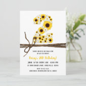 Sonnenblumen & Daisis 2 2 2. Geburtstags-Party Einladung (Stehend Vorderseite)