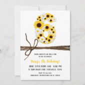 Sonnenblumen & Daisis SIX 6 6. Geburtstagsparty Einladung (Vorderseite)