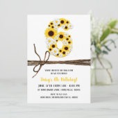 Sonnenblumen & Daisis SIX 6 6. Geburtstagsparty Einladung (Stehend Vorderseite)