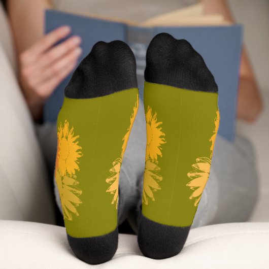 Sonnenblumen Damen Socken (Unterseite)