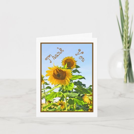SONNENBLUMEN/DANKE/KUNSTBARE TEXT DANKESKARTE (Vorderseite)