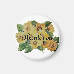 Sonnenblumen danken Ihnen Hochzeitsgeschenk Magnet