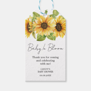 Sonnenblumen-Dankeschön-Babyshower-Geschenk-Tags Geschenkanhänger