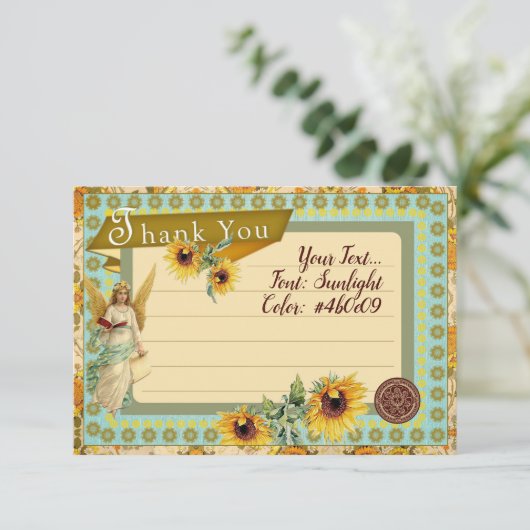 SONNENBLUMEN - Dankeschön Karte (Stehend Vorderseite)