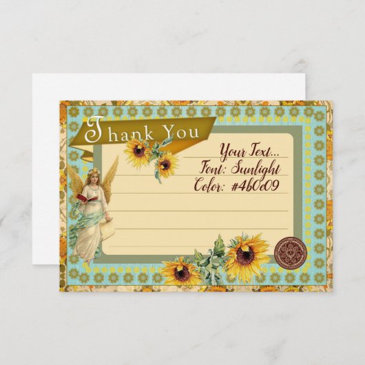 SONNENBLUMEN - Dankeschön Karte (Vorne/Hinten)