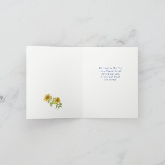 Sonnenblumen Dankeskarte (Innenseite)