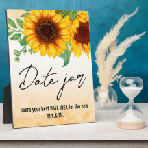 Sonnenblumen Datum Jar Zeichen Tabletop Plaque