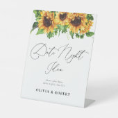 Sonnenblumen Datum Nacht Unterschreiben Sockelschild (Vorderseite)