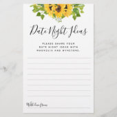 Sonnenblumen Datumskarte (Vorderseite)