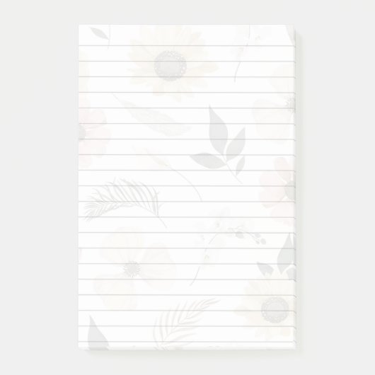 Sonnenblumen-Dekorierte 3M Post-it® Notizen (Vorderseite)
