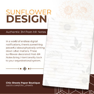 Sonnenblumen-Dekorierte 3M Post-it® Notizen