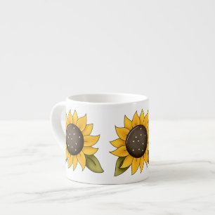 Sonnenblumen Design Knochen China Espresso Tasse