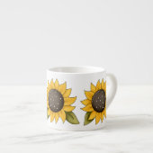 Sonnenblumen Design Knochen China Espresso Tasse (Vorderseite Rechts)