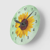 Sonnenblumen-Design-Rundlaufzeit Runde Wanduhr (Winkel)