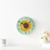 Sonnenblumen-Design-Rundlaufzeit Runde Wanduhr (Zuhause)