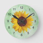 Sonnenblumen-Design-Rundlaufzeit Runde Wanduhr (Vorderseite)