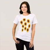 Sonnenblumen-Design Tri-Blend Shirt (Vorderseite voll)