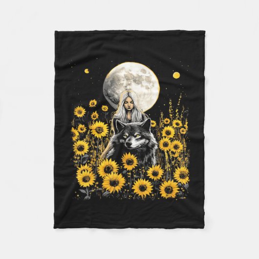 Sonnenblumen-Designerin Damen  Fleecedecke (Vorderseite)