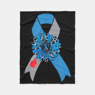 Sonnenblumen Diabetes Awareness Blue Ribbon Suppor Fleecedecke
