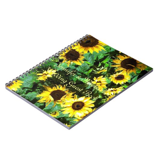 Sonnenblumen, die Gast-Buch Wedding sind Notizblock (Linke Seite)