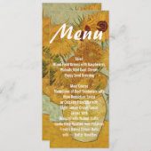 Sonnenblumen Die nackte Speisekarte für Hochzeiten Menükarte (Vorne/Hinten)