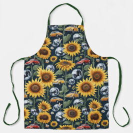 Sonnenblumen Diskotheken und Vintage Käfer Bug Car Schürze