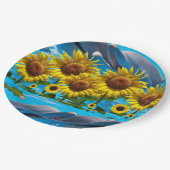 Sonnenblumen Dolphines Papier Teller (Schrägansicht)