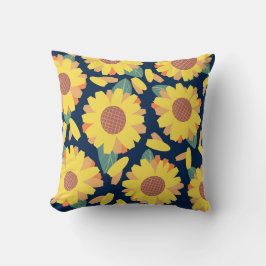 Sonnenblumen-Doodles Kissen