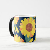 Sonnenblumen-Doodles Verwandlungstasse (Vorderseite Links)