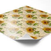 Sonnenblumen Dragonfis Old Newspaper Country Style Fotodruck (Ecke)