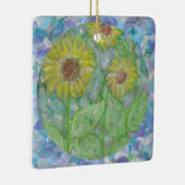Sonnenblumen Dream Circle mit Aquamariner Kunst Keramikornament (Rechts)