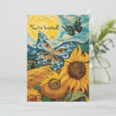Sonnenblumen Dusche Party Thema Einladung (Stehend Vorderseite)