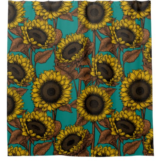 Sonnenblumen Duschvorhang (Vorderseite)