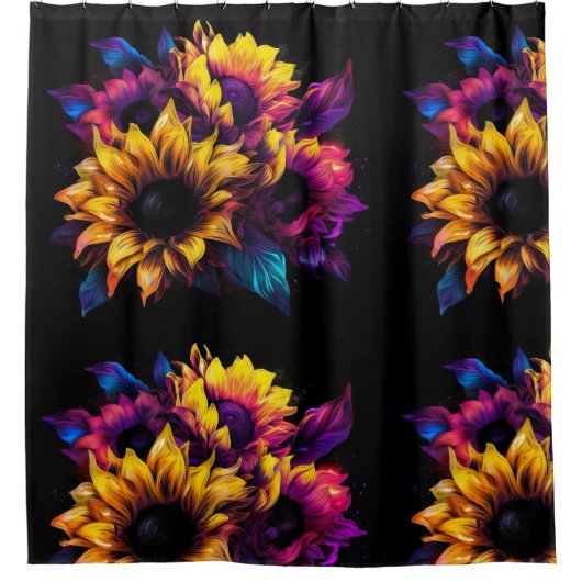 Sonnenblumen Duschvorhang (Vorderseite)