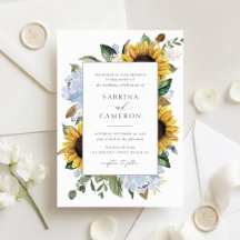Sonnenblumen Dusty Blue Blumen Elegante Hochzeit