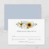 Sonnenblumen Dusty Blue Blumen Rustikale Hochzeit  Einladung (Vorne/Hinten)