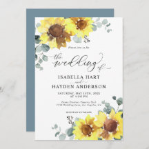 Sonnenblumen Dusty Blue Floral Eukalyptus Wedding