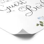 Sonnenblumen Dusty Blue Greenerity Wedding Gästebu Poster (Ecke)