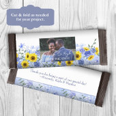 Sonnenblumen, Dusty Blue Wedding Candy Bar Wrapper Flyer