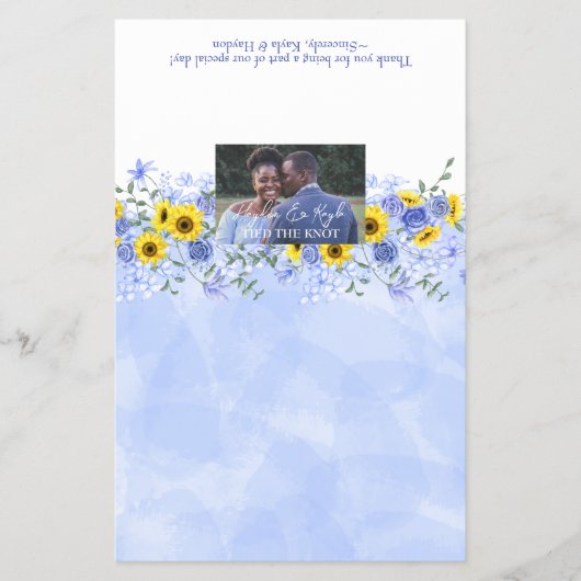 Sonnenblumen, Dusty Blue Wedding Candy Bar Wrapper Flyer (Vorne)