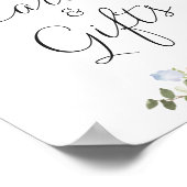 Sonnenblumen Dusty Blue Wedding Cards Geschenkzeic Poster (Ecke)