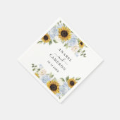 Sonnenblumen Dusty Blume Grüne Personalisiert Serviette (Ecke)