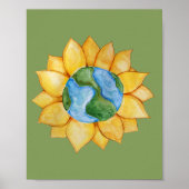 Sonnenblumen Earth Day Art Aquarell Sonnenblumen Poster (Vorne)