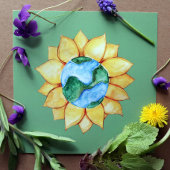 Sonnenblumen Earth Day Art Aquarell Sonnenblumen Poster