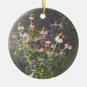 Sonnenblumen-Echinacea Keramik Ornament
